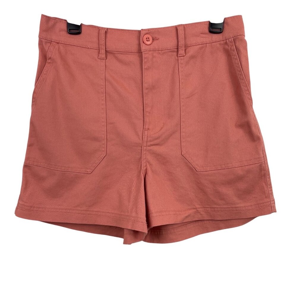 Dip Womens Orange Elastic Waist Utility Shorts Size Size Large